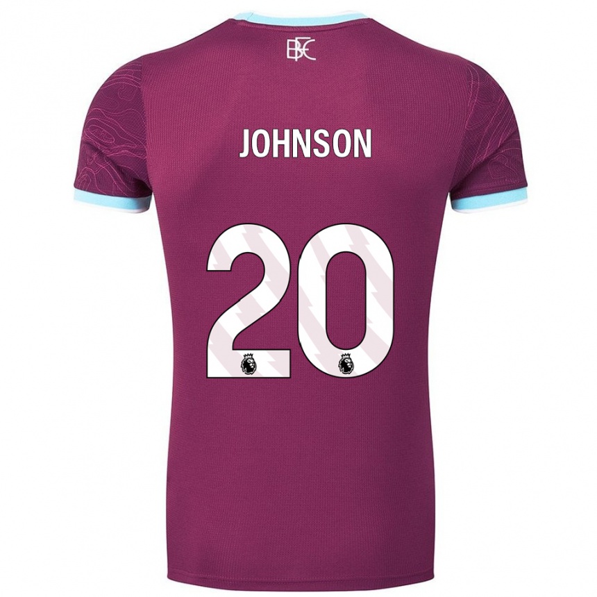 גברים כדורגל Zach Johnson #20 בורדו תכלת ג'רזי ביתית 2025/26