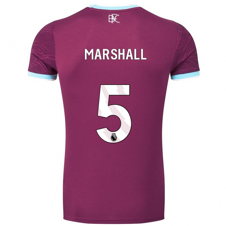 גברים כדורגל Georgia Marshall #5 בורדו תכלת ג'רזי ביתית 2025/26