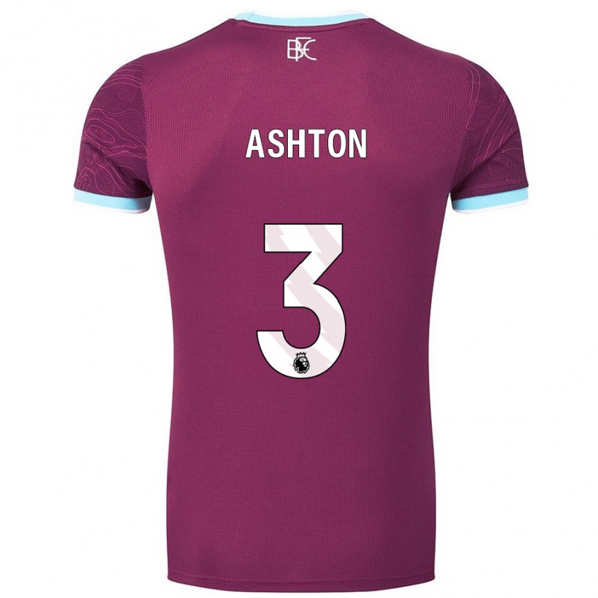 גברים כדורגל Joe Ashton #3 בורדו תכלת ג'רזי ביתית 2025/26