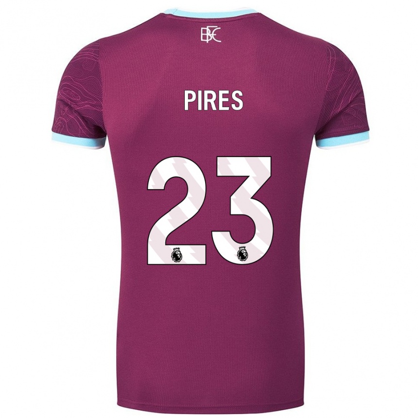 גברים כדורגל לוקאס פירס #23 בורדו תכלת ג'רזי ביתית 2025/26