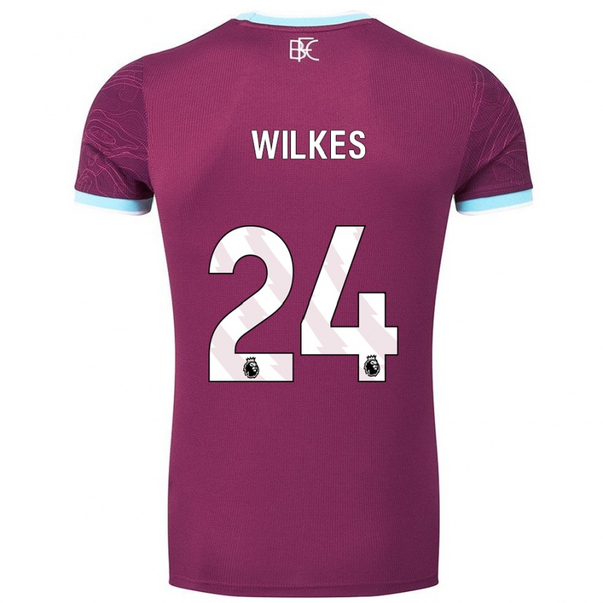 גברים כדורגל Tilly Wilkes #24 בורדו תכלת ג'רזי ביתית 2025/26