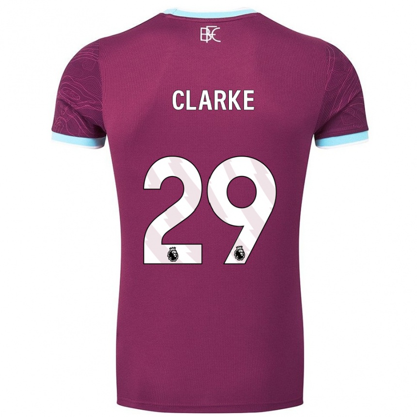 גברים כדורגל Abby Clarke #29 בורדו תכלת ג'רזי ביתית 2025/26