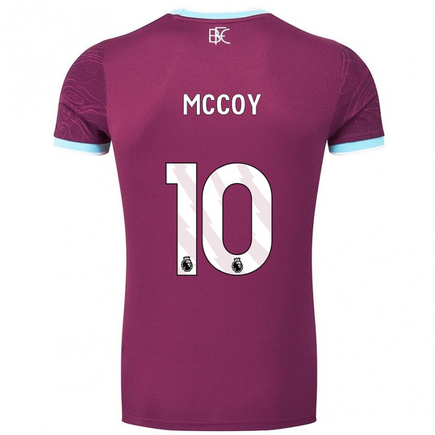 גברים כדורגל Adam Mccoy #10 בורדו תכלת ג'רזי ביתית 2025/26