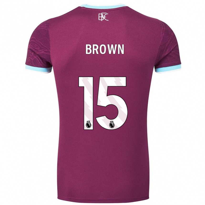 גברים כדורגל Kian Brown #15 בורדו תכלת ג'רזי ביתית 2025/26