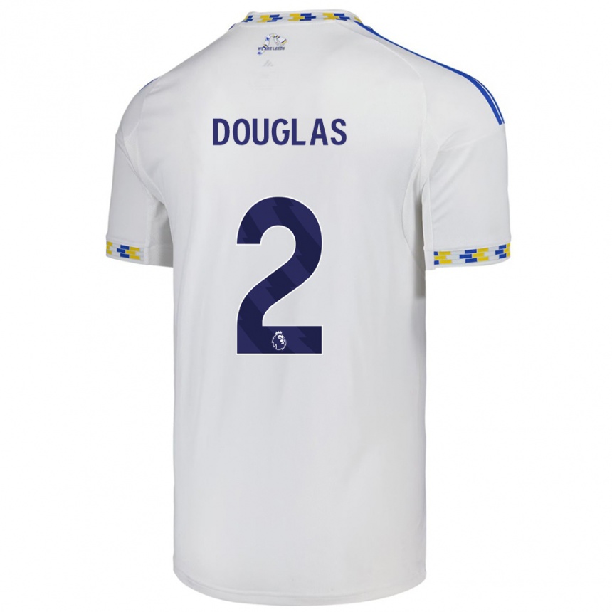 גברים כדורגל קונור דגלאס #2 לבן כחול ג'רזי ביתית 2025/26