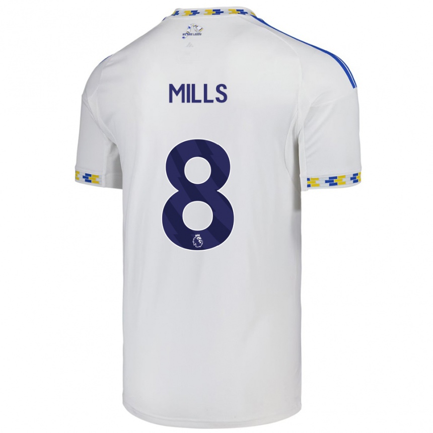 גברים כדורגל Callum Mills #8 לבן כחול ג'רזי ביתית 2025/26
