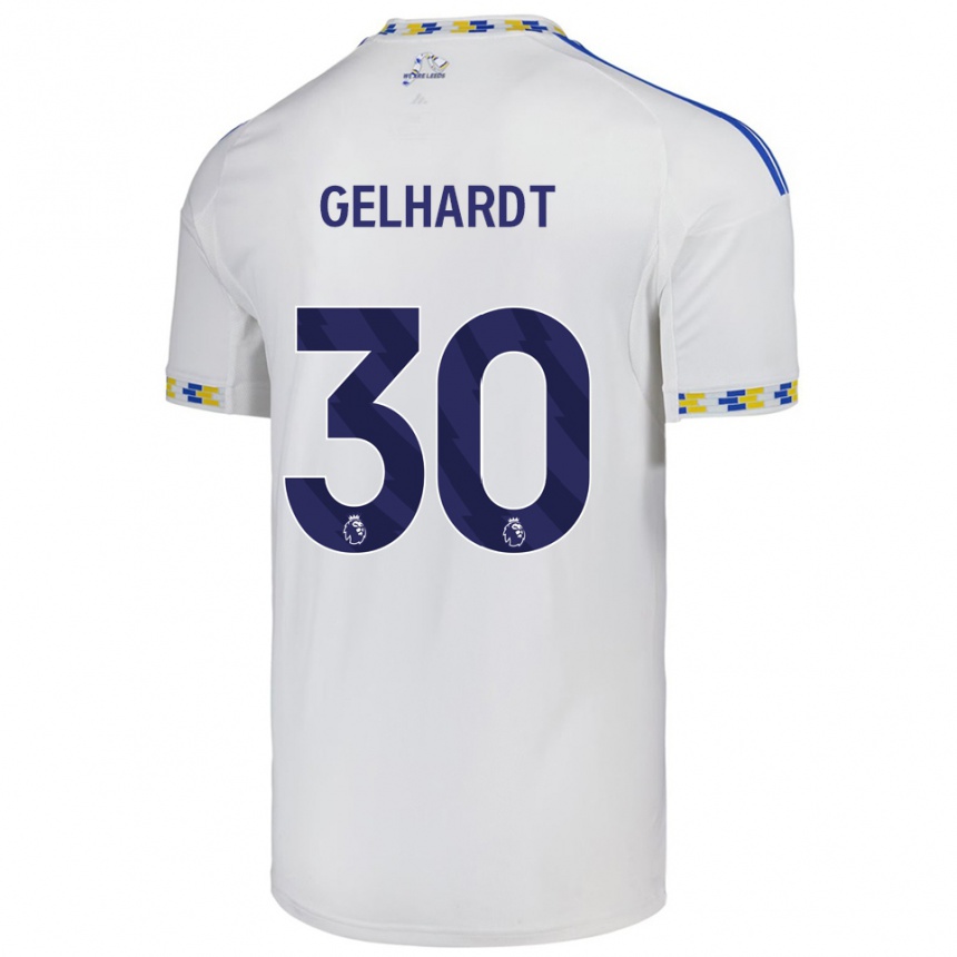 גברים כדורגל ג'ו גלהרדט #30 לבן כחול ג'רזי ביתית 2025/26