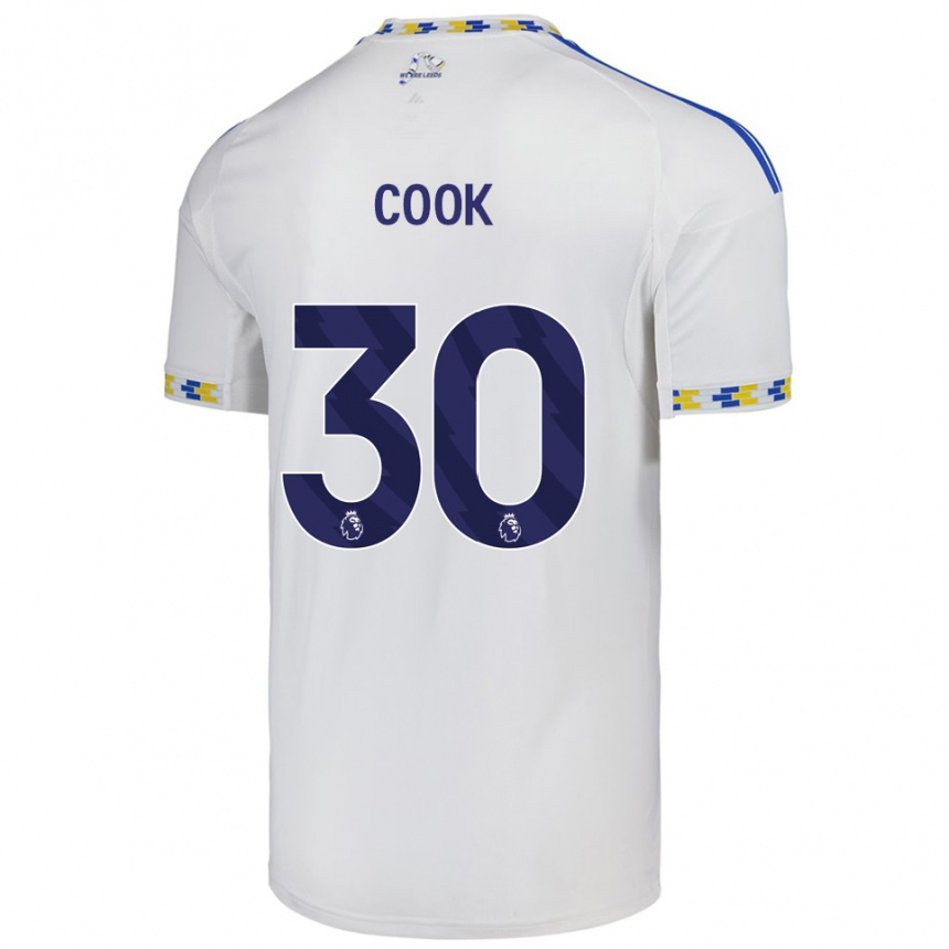 גברים כדורגל Robbie Cook #30 לבן כחול ג'רזי ביתית 2025/26