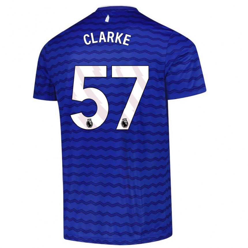גברים כדורגל Justin Clarke #57 כחול נייבי ג'רזי ביתית 2025/26