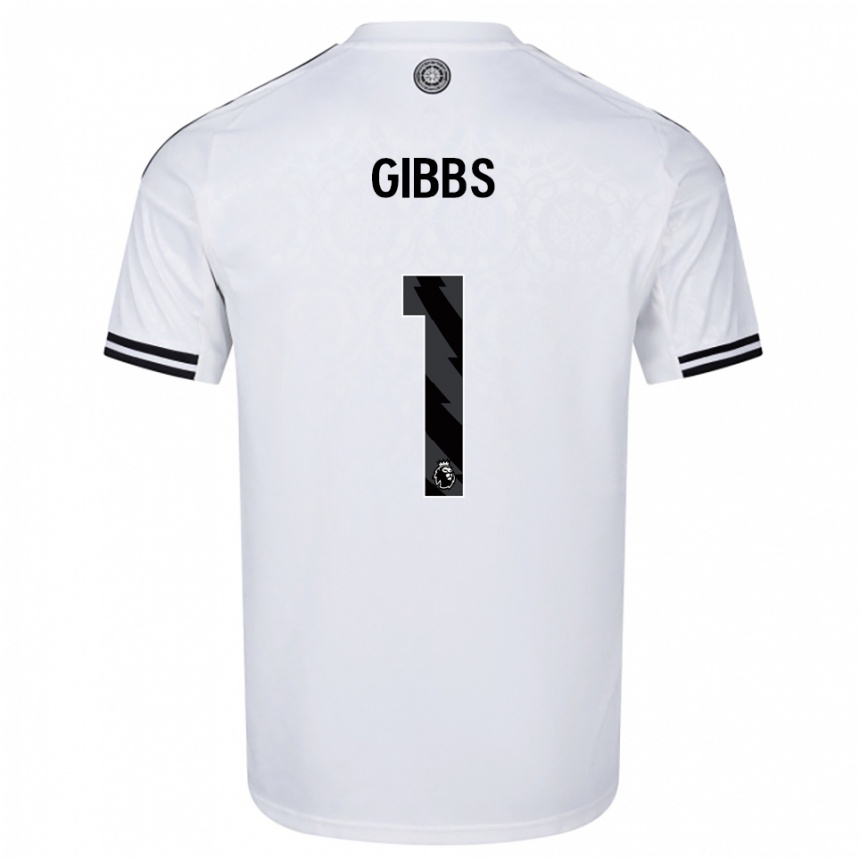 גברים כדורגל Frankie Gibbs #1 לבן שחור ג'רזי ביתית 2025/26