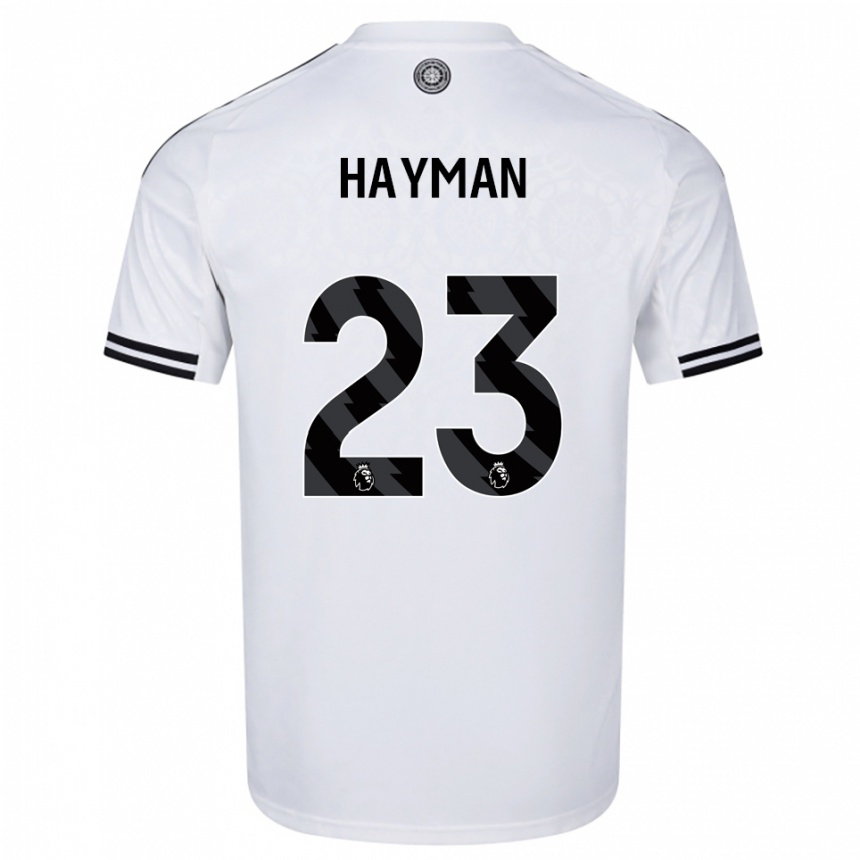 גברים כדורגל Alex Hayman #23 לבן שחור ג'רזי ביתית 2025/26