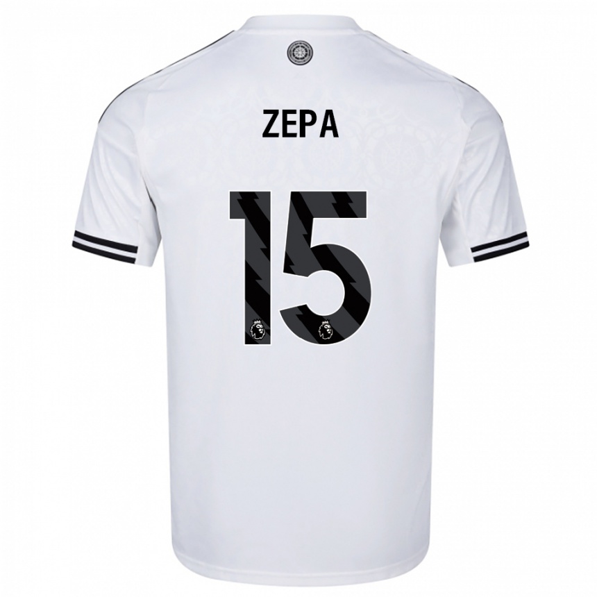 גברים כדורגל Macauley Zepa #15 לבן שחור ג'רזי ביתית 2025/26