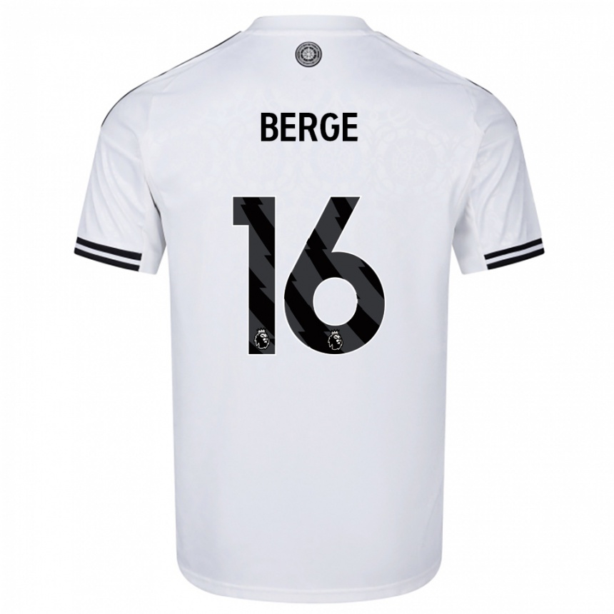 גברים כדורגל סאנדר ברגה #16 לבן שחור ג'רזי ביתית 2025/26