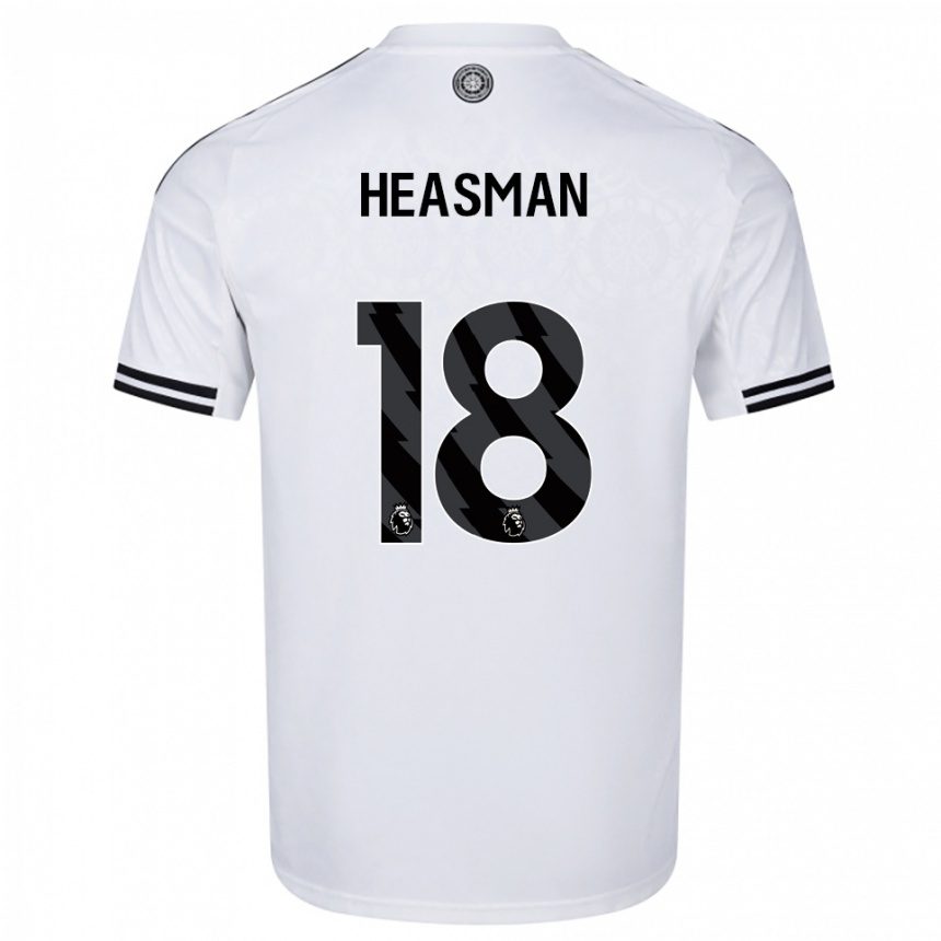 גברים כדורגל Georgia Heasman #18 לבן שחור ג'רזי ביתית 2025/26