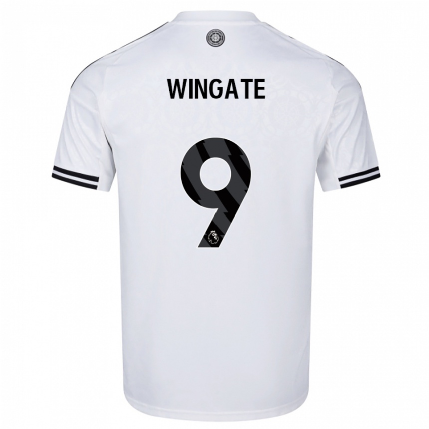 גברים כדורגל Tom Wingate #9 לבן שחור ג'רזי ביתית 2025/26