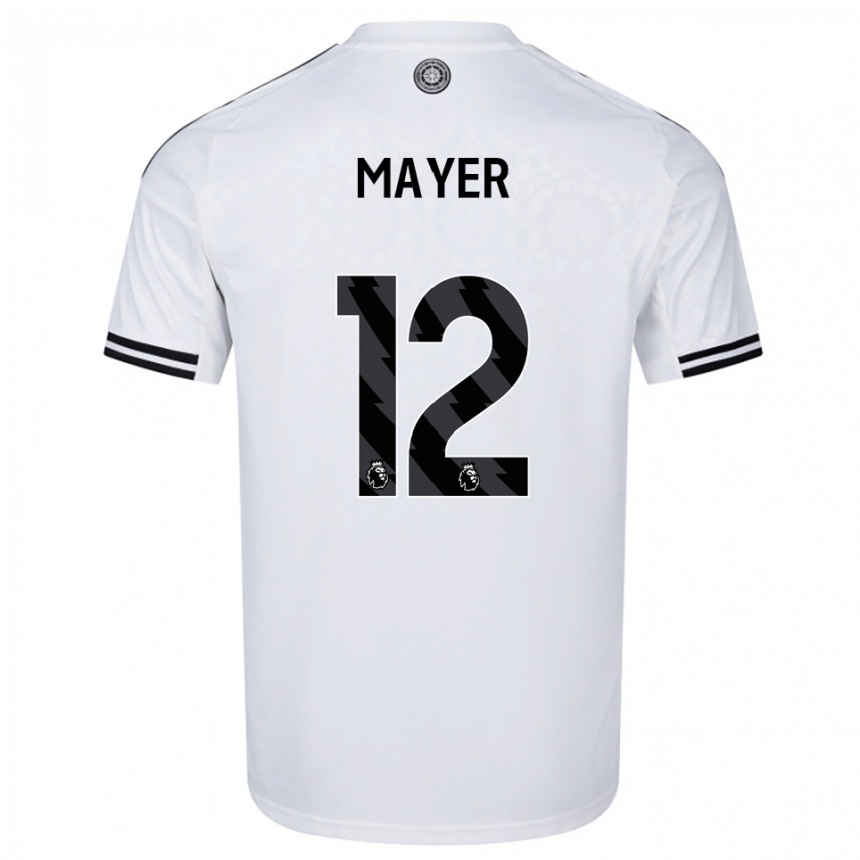 גברים כדורגל Oliver Mayer #12 לבן שחור ג'רזי ביתית 2025/26