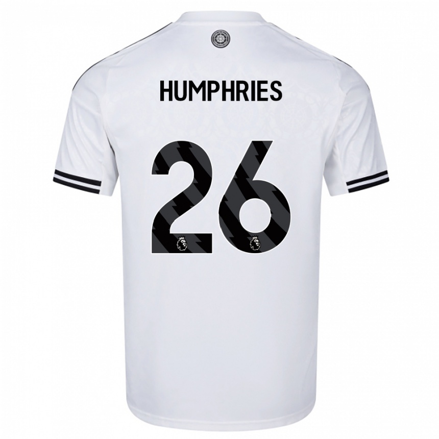 גברים כדורגל Marni Humphries #26 לבן שחור ג'רזי ביתית 2025/26