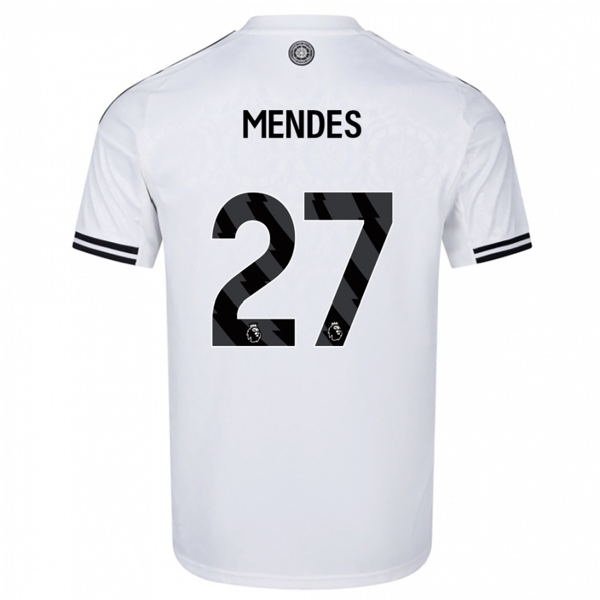 גברים כדורגל Megalie Mendes #27 לבן שחור ג'רזי ביתית 2025/26