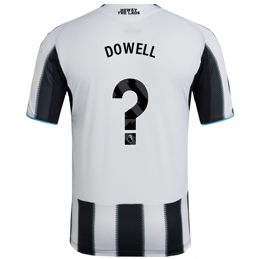 גברים כדורגל Roman Dowell #0 שחור לבן ג'רזי ביתית 2025/26