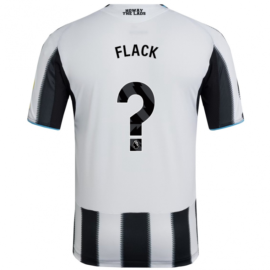 גברים כדורגל Lucas Flack #0 שחור לבן ג'רזי ביתית 2025/26