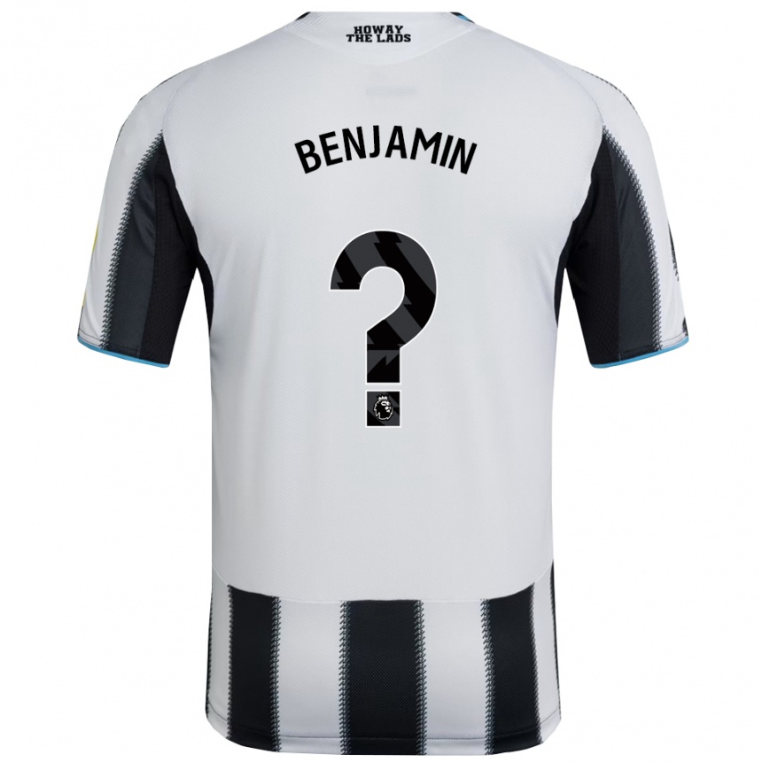 גברים כדורגל Theo Benjamin #0 שחור לבן ג'רזי ביתית 2025/26
