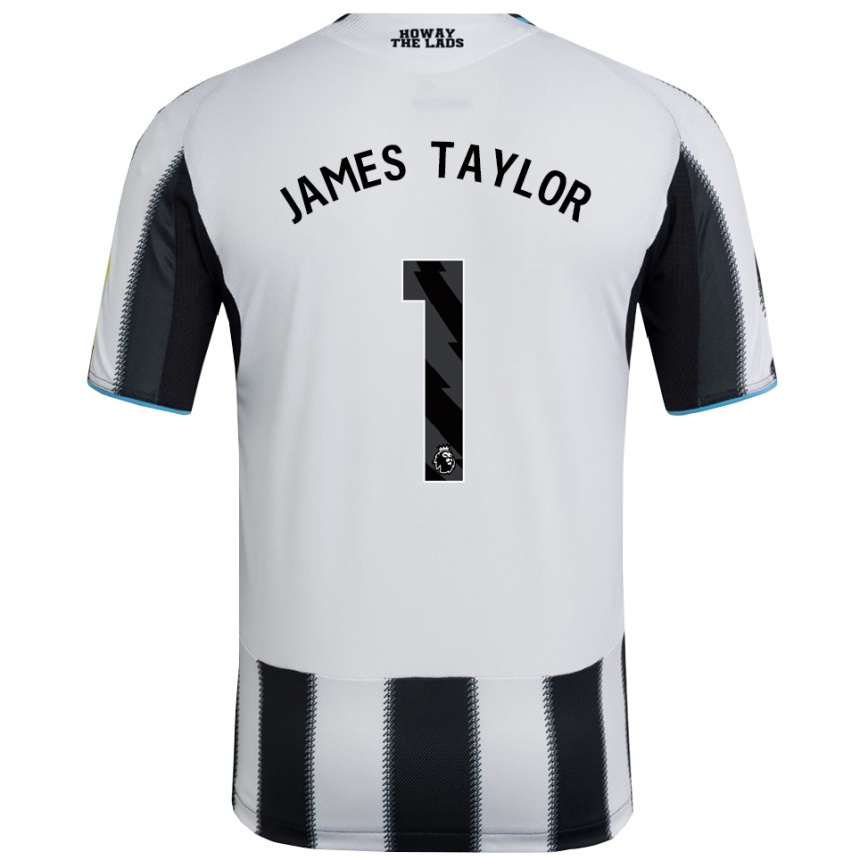 גברים כדורגל James Taylor #1 שחור לבן ג'רזי ביתית 2025/26