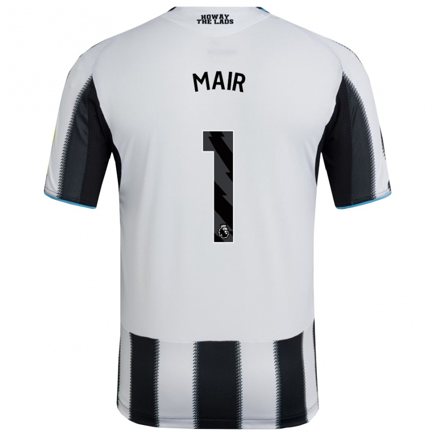 גברים כדורגל George Mair #1 שחור לבן ג'רזי ביתית 2025/26