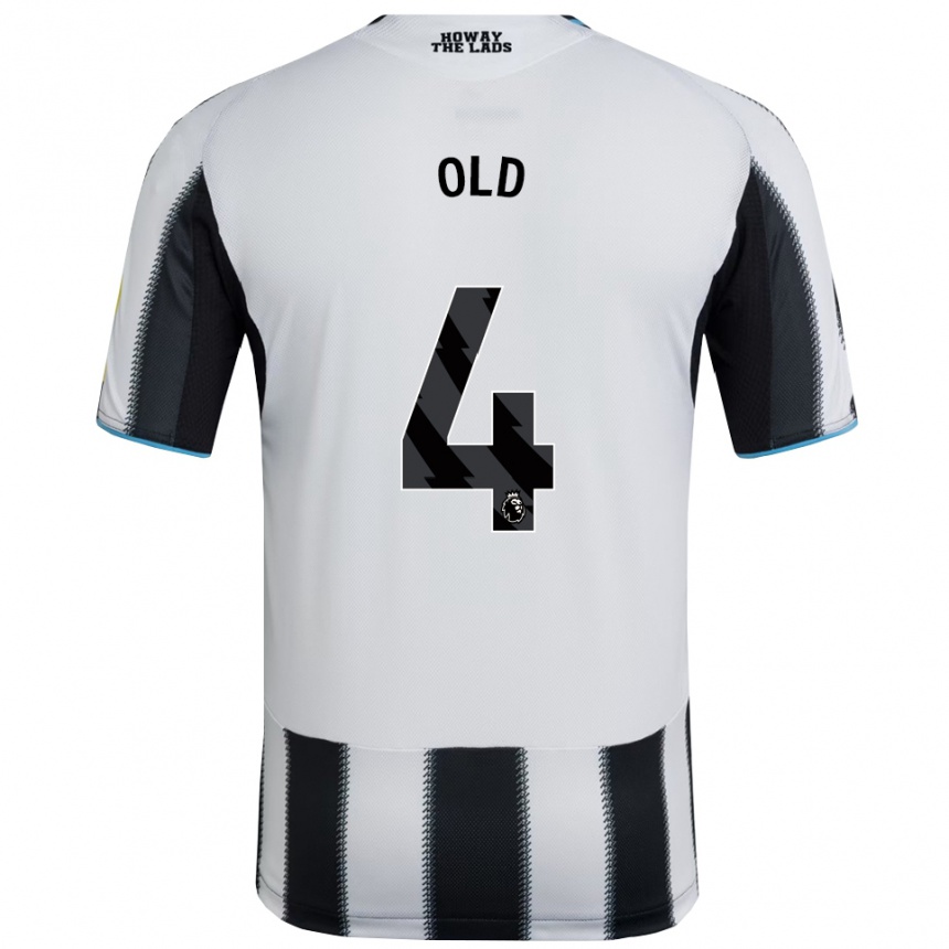 גברים כדורגל Thomas Old #4 שחור לבן ג'רזי ביתית 2025/26