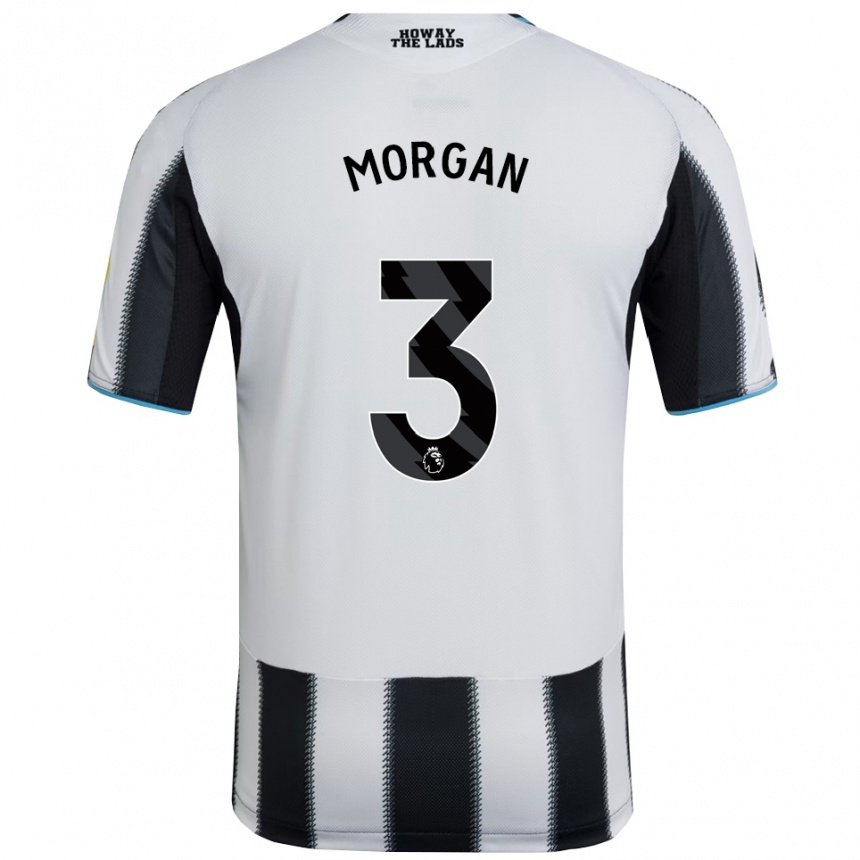 גברים כדורגל Noah Morgan #3 שחור לבן ג'רזי ביתית 2025/26