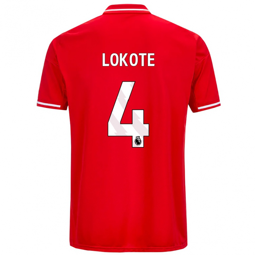 גברים כדורגל Eleazar Lokote #4 אדום לבן ג'רזי ביתית 2025/26