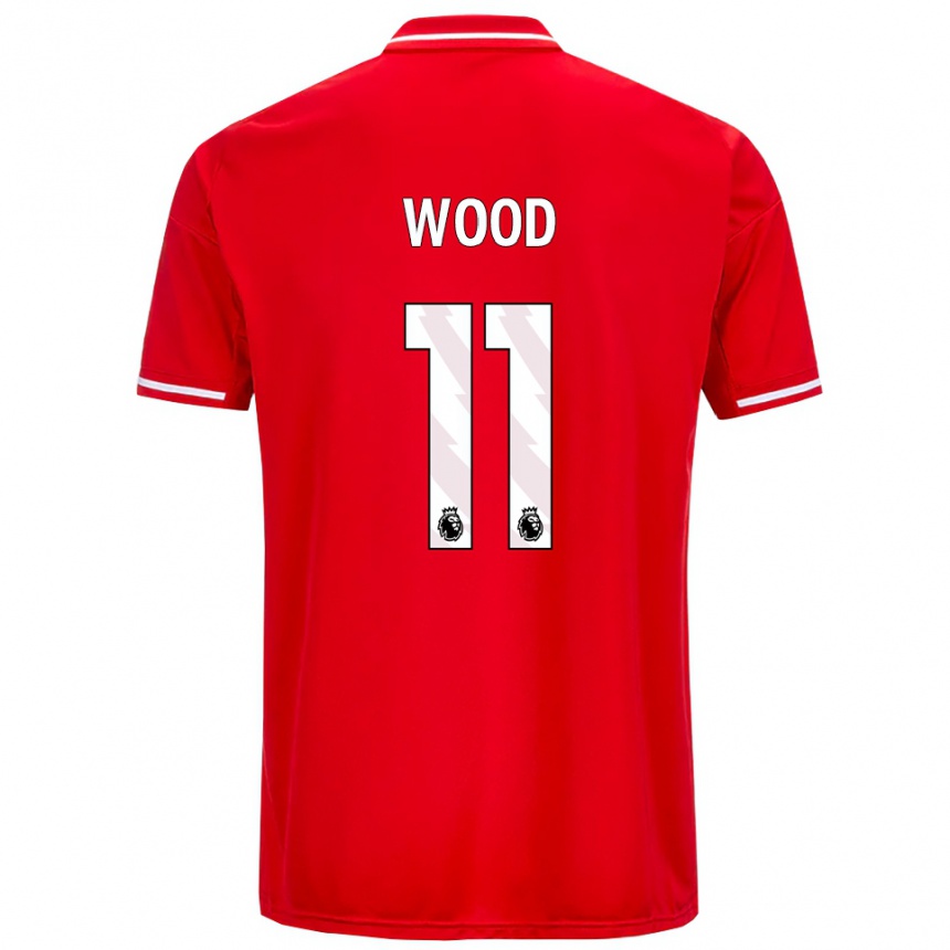 גברים כדורגל כריס ווד #11 אדום לבן ג'רזי ביתית 2025/26