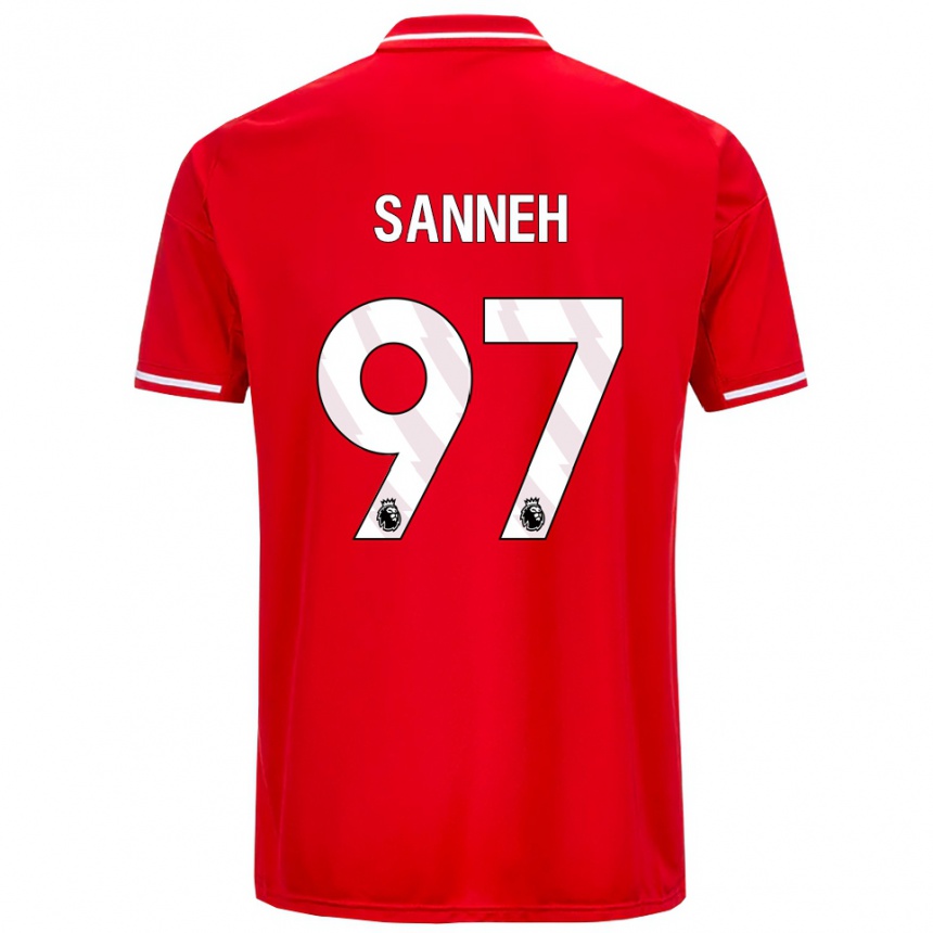 גברים כדורגל Buba Sanneh #97 אדום לבן ג'רזי ביתית 2025/26