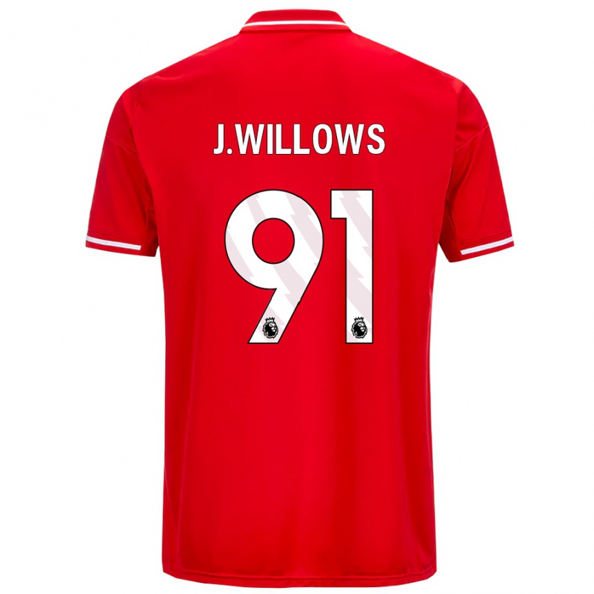 גברים כדורגל ג'ורדן ווילו #91 אדום לבן ג'רזי ביתית 2025/26