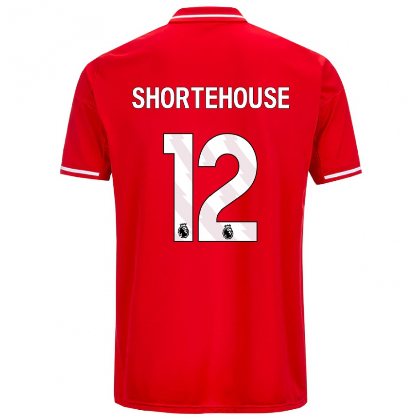 גברים כדורגל Michael Shortehouse #12 אדום לבן ג'רזי ביתית 2025/26
