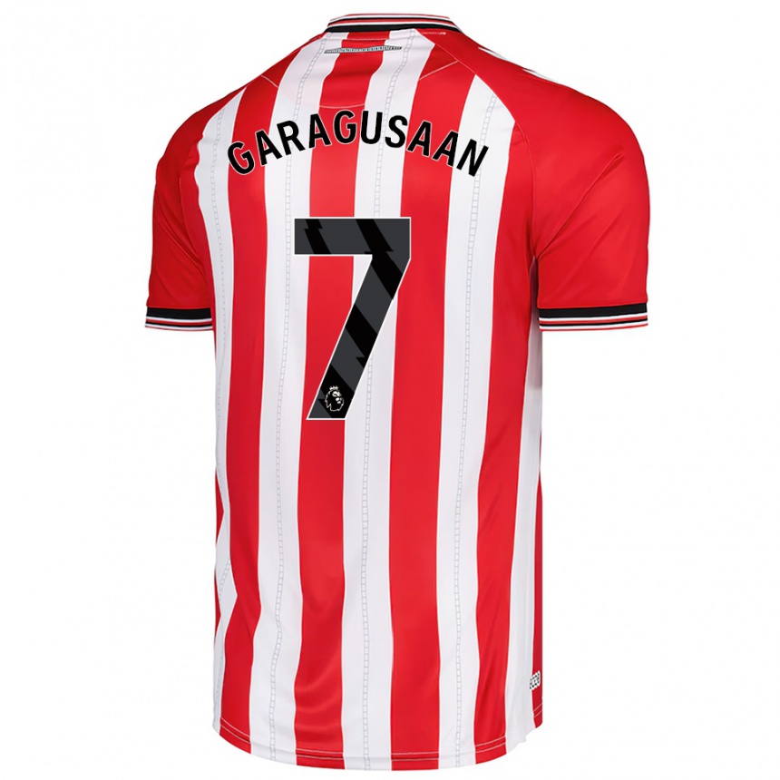 גברים כדורגל פין גראגוסאן #7 אדום לבן ג'רזי ביתית 2025/26
