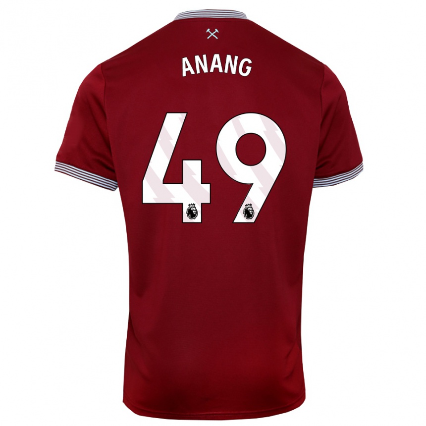 גברים כדורגל ג'וזף אננג #49 בורדו לבן ג'רזי ביתית 2025/26