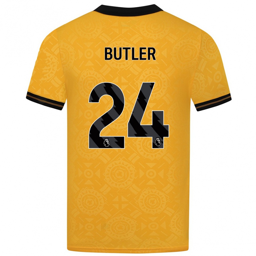 גברים כדורגל אלי באטלר #24 צהוב שחור ג'רזי ביתית 2025/26