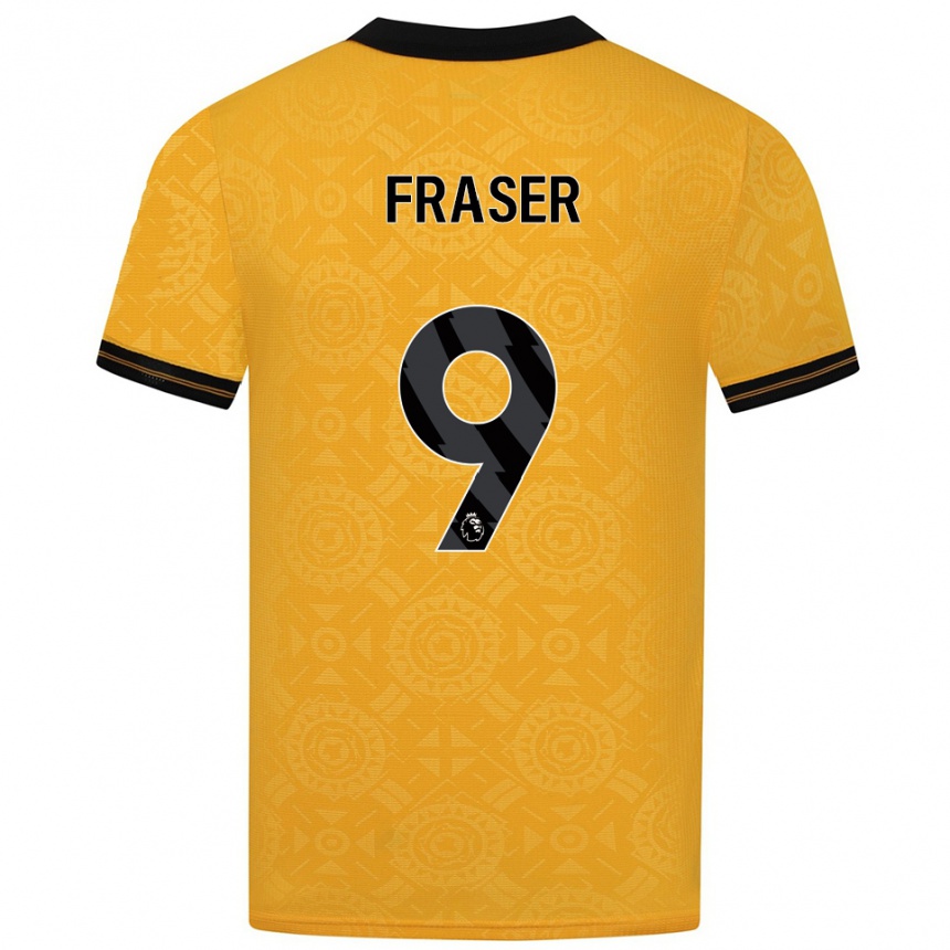 גברים כדורגל נתן פרייזר #9 צהוב שחור ג'רזי ביתית 2025/26 גברים כדורגל נתן פרייזר #9 צהוב שחור ג'רזי ביתית 2025/26