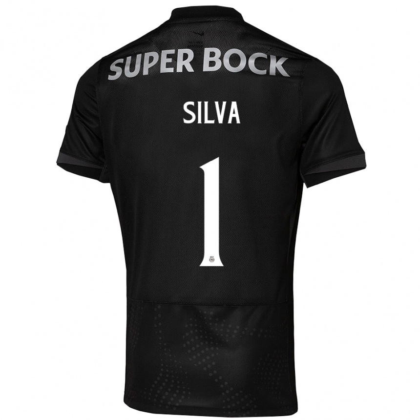 גברים כדורגל רוי סילבה #1 שחור לבן הרחק ג'רזי 2025/26