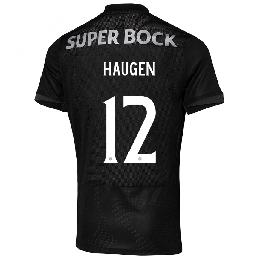גברים כדורגל Madison Haugen #12 שחור לבן הרחק ג'רזי 2025/26