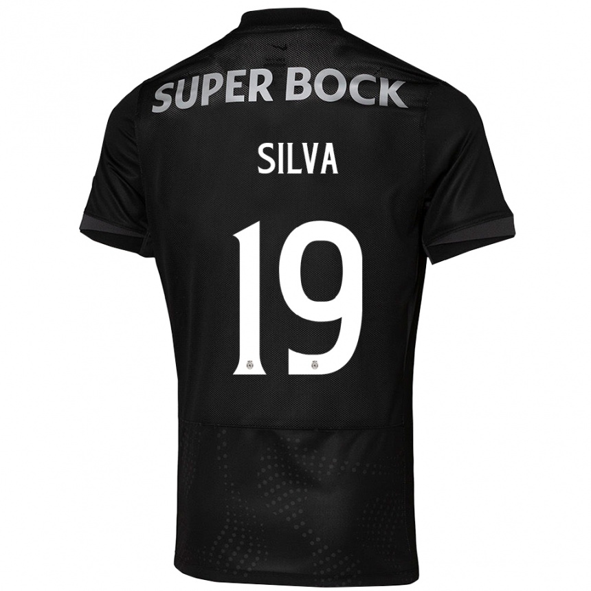 גברים כדורגל Diana Silva #19 שחור לבן הרחק ג'רזי 2025/26