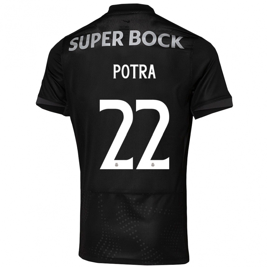 גברים כדורגל קתרינה סופיה ברנקו פוטרה #22 שחור לבן הרחק ג'רזי 2025/26