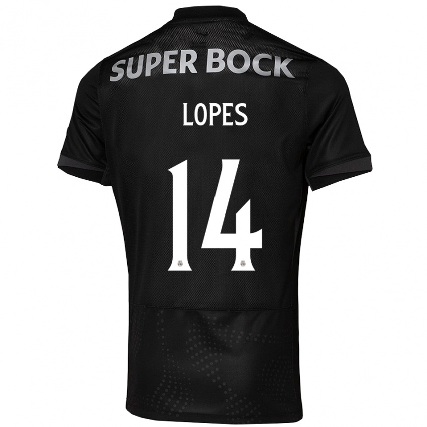 גברים כדורגל Winilson Lopes #14 שחור לבן הרחק ג'רזי 2025/26