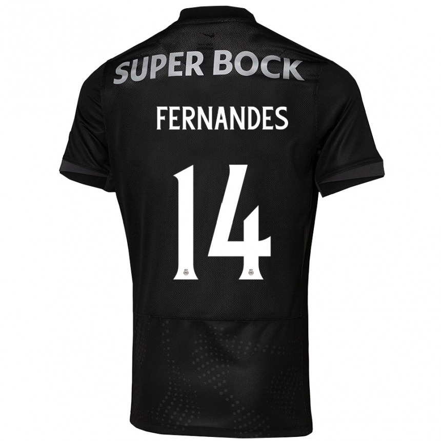 גברים כדורגל סנטיאגו פרננדס #14 שחור לבן הרחק ג'רזי 2025/26
