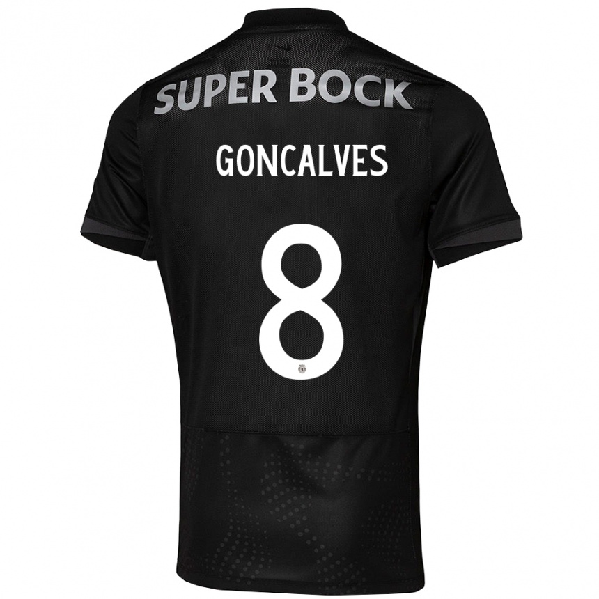 גברים כדורגל פדרו גונסלבש #8 שחור לבן הרחק ג'רזי 2025/26