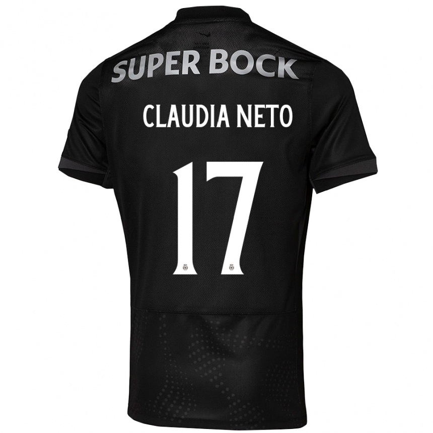 גברים כדורגל קלאודיה נטו #17 שחור לבן הרחק ג'רזי 2025/26