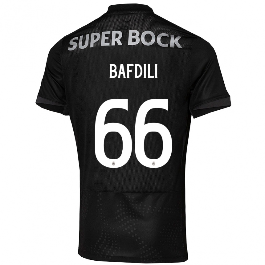גברים כדורגל Zaïd Bafdili #66 שחור לבן הרחק ג'רזי 2025/26