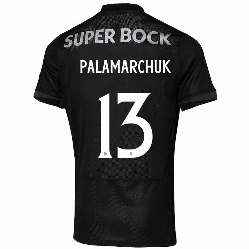 גברים כדורגל Cristiano Vitaly Palamarchuk #13 שחור לבן הרחק ג'רזי 2025/26