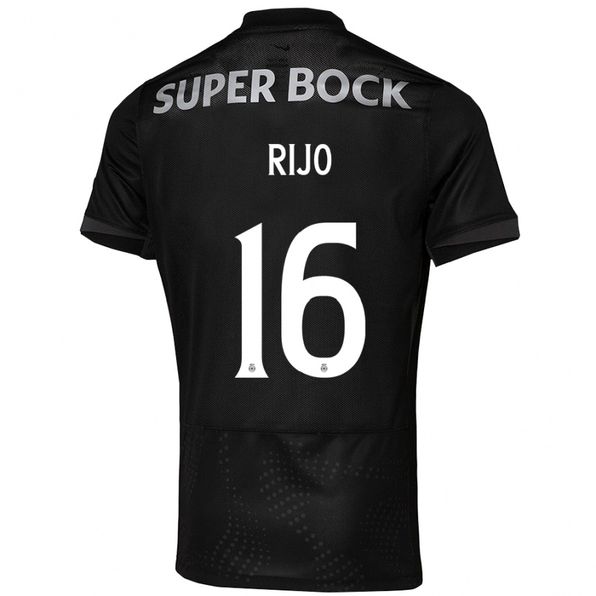 גברים כדורגל João Rijo #16 שחור לבן הרחק ג'רזי 2025/26