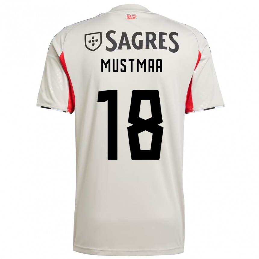 גברים כדורגל Karel Mustmaa #18 לבן מלוכלך אדום הרחק ג'רזי 2025/26